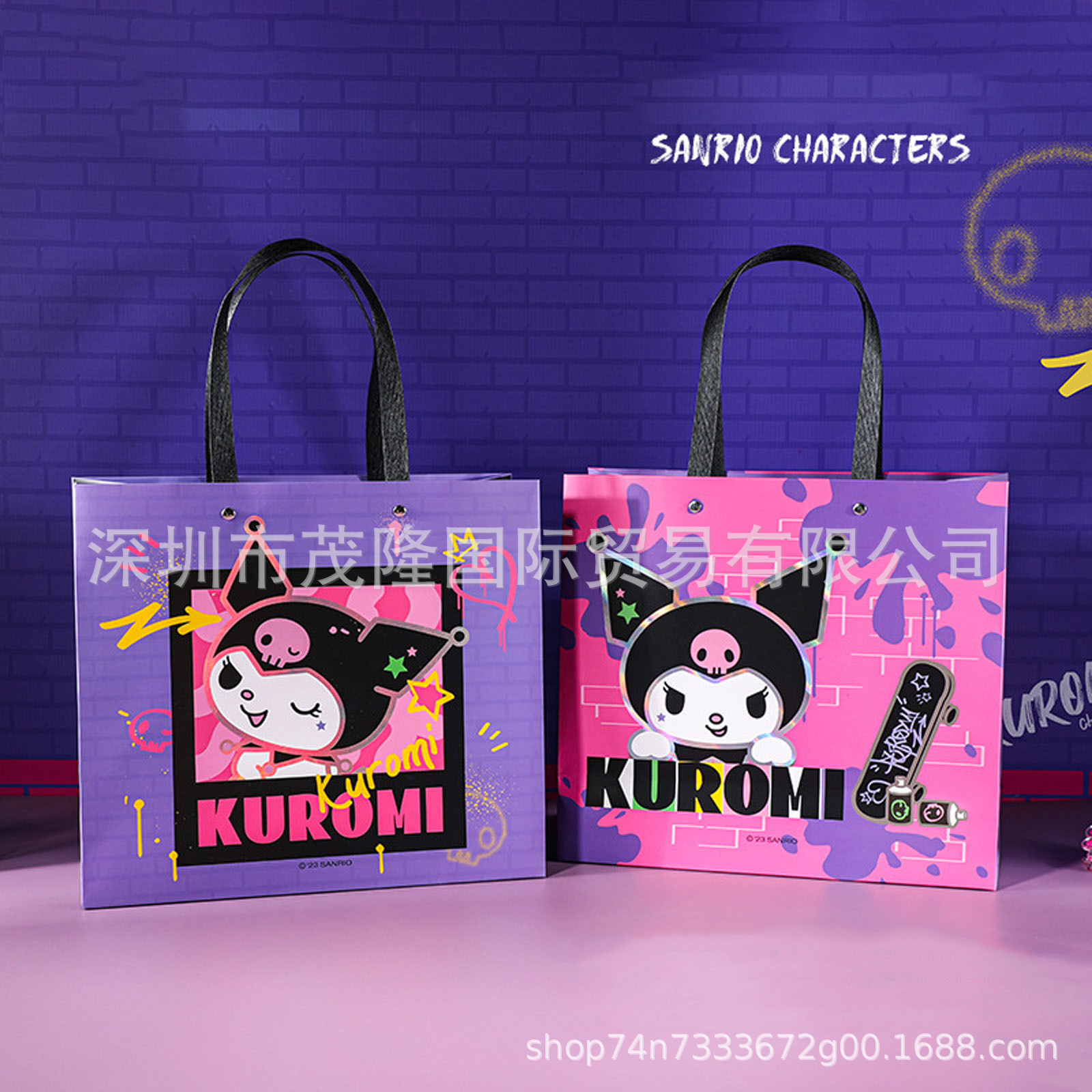 三丽鸥手提礼品袋可爱大号礼物纸袋白卡高级感伴手礼袋批发