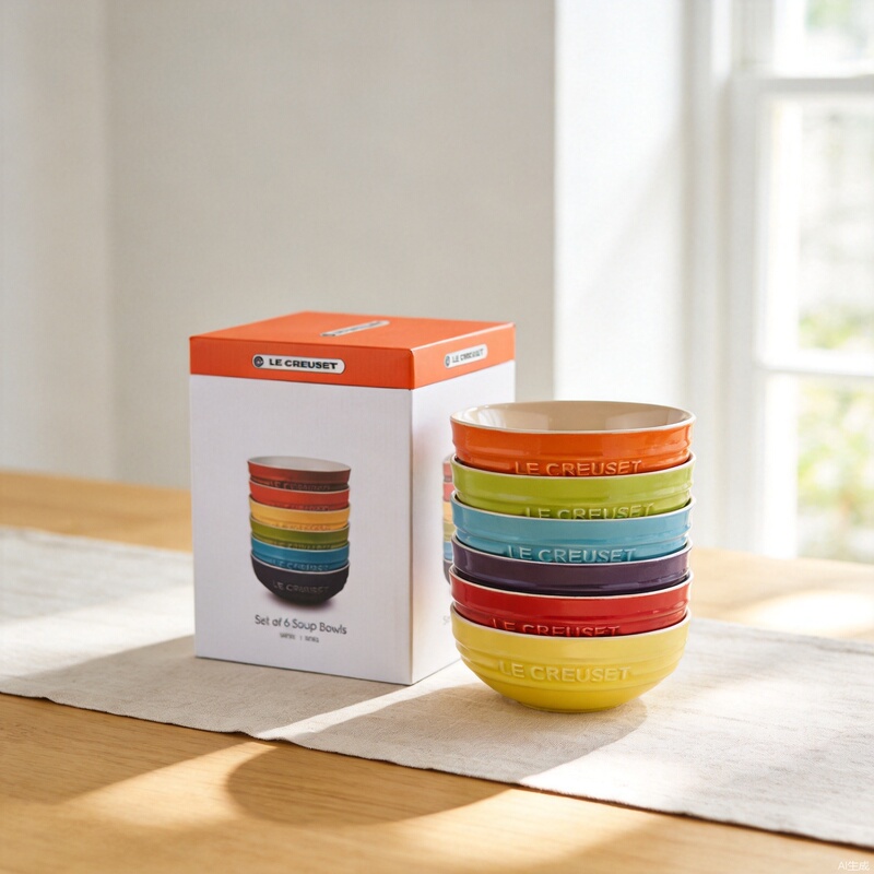 Ceramic Noodle Bowl 15cm Six-Piece Set Rice Bowl Round Household Tableware Wholesale Macaron Set Light Luxury Gift Bowl
