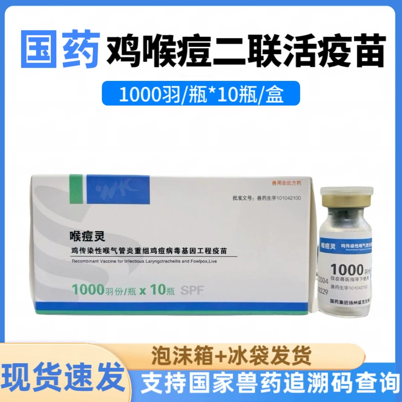 Huo Dou Ling Китайская медицина Двивалентная живая вакцина от куриного парашютизма и воспаления гортани Инфекционный ларинготрахеит у кур Двивалентная живая вакцина от куриного парашютизма Цена за всю коробку.