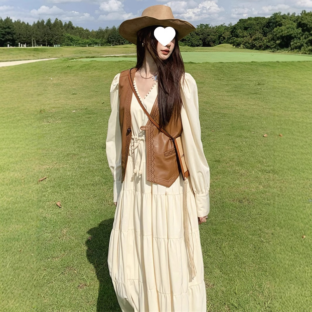 초가을 프랑스 작은 착용 하이 엔드 느낌 올해 인기있는 아름다운 하이 엔드 절묘한 원피스