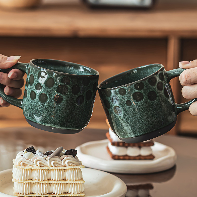 Horno creativo de cerámica rugosa taza retrógrada taza de agua doméstica taza de té de la tarde taza de café taza de leche