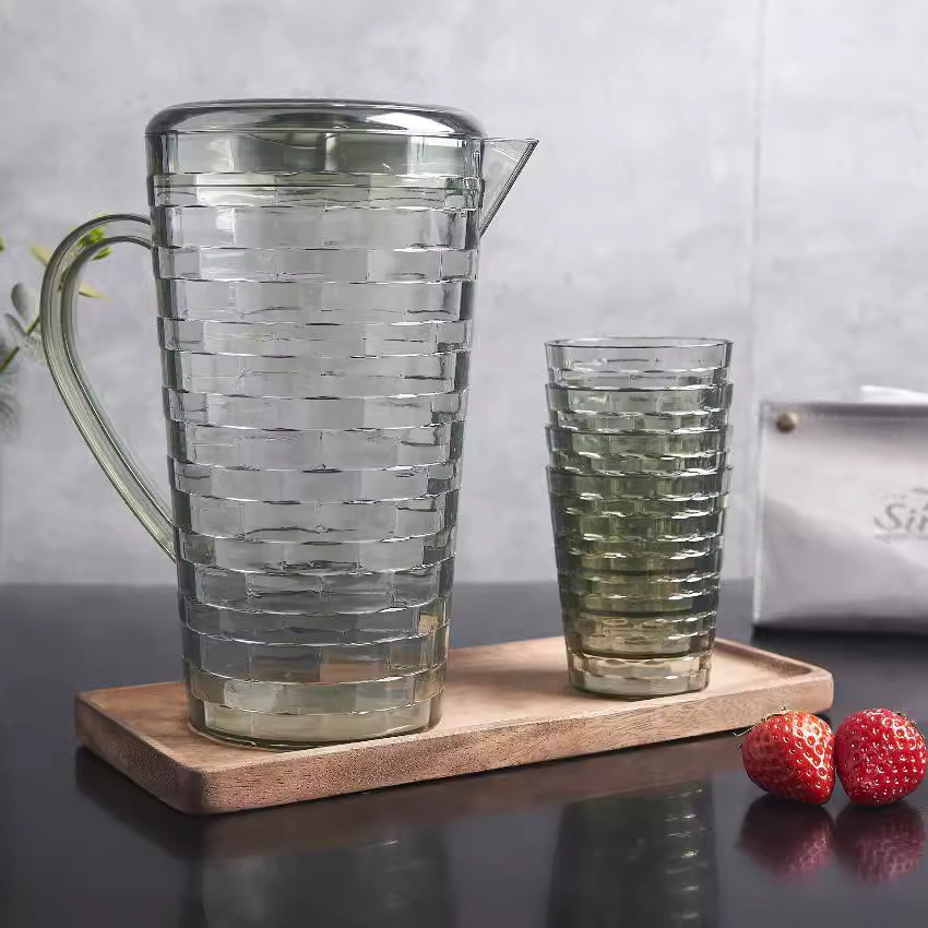 Botella de agua fría de plástico PS en verano tetera doméstica de gran capacidad refrigerador fresco abierto con tetera de agua fría resistente a altas temperaturas