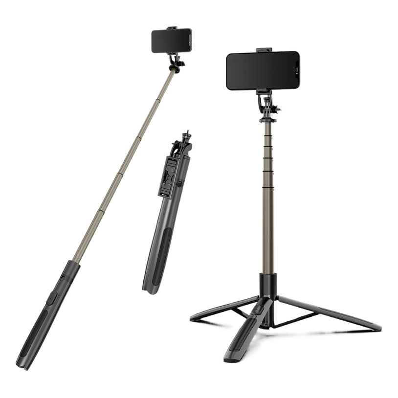 Q06 Live soporte alargado aleación de aluminio Bluetooth selfie stick Q16 integrado multi-funcional piso trípode fotografía