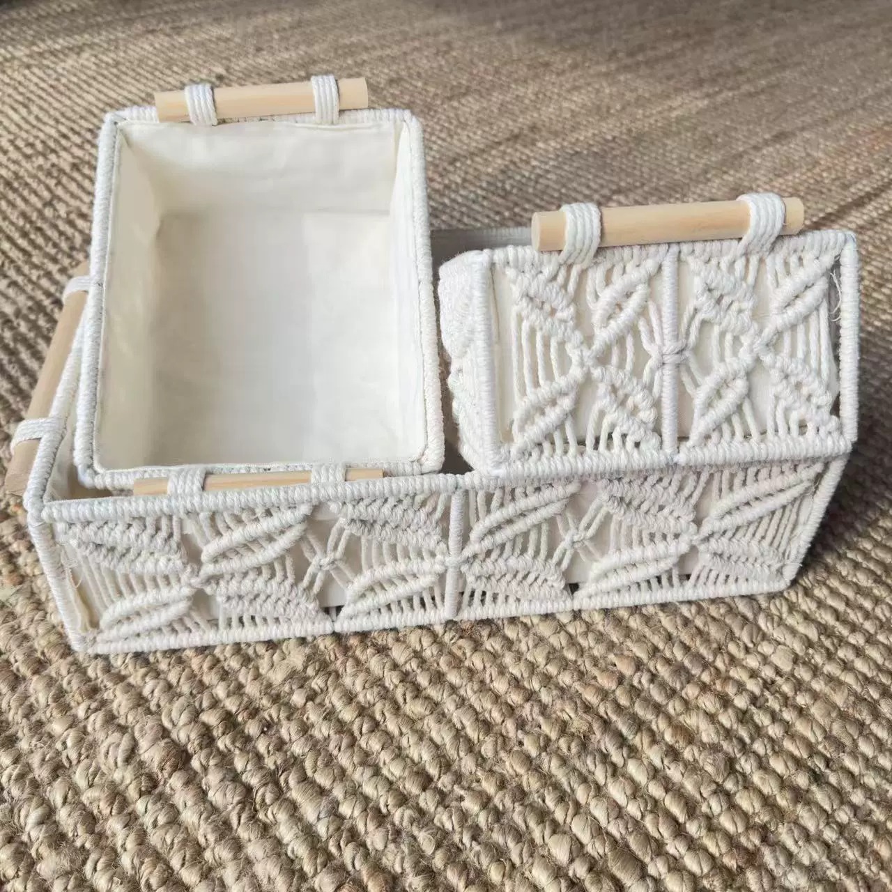 Трансграничная ручная плетеная корзина для хранения декоративная хлопковая веревка плетеная корзина для хранения товаров коробка для хранения многофункциональная корзина для хранения