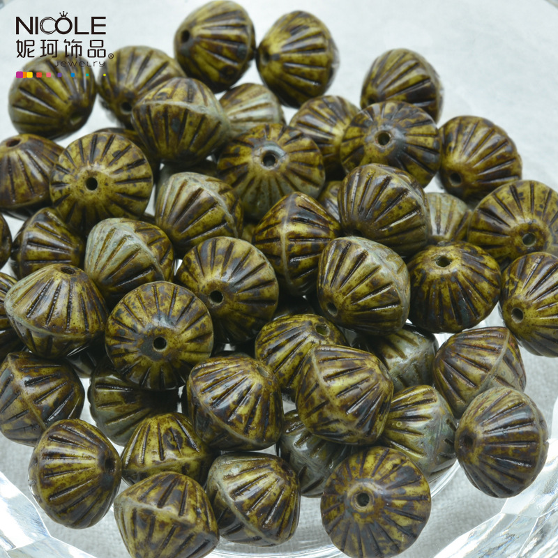 Importado Checo Baos Osha esmaltado linterna cuentas de mano 9mm accesorios de material DIY pulsera alrededor de 100 piezas