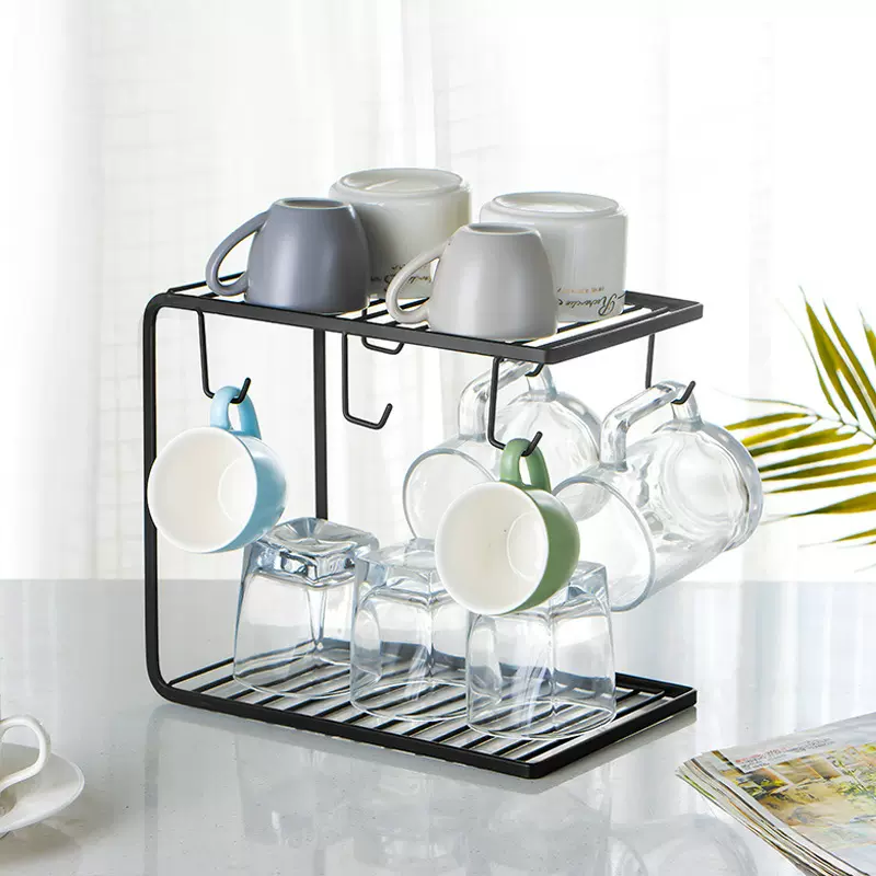 杯架水杯挂架不锈钢沥水收纳置物架咖啡杯茶杯马克杯架子沥水防霉