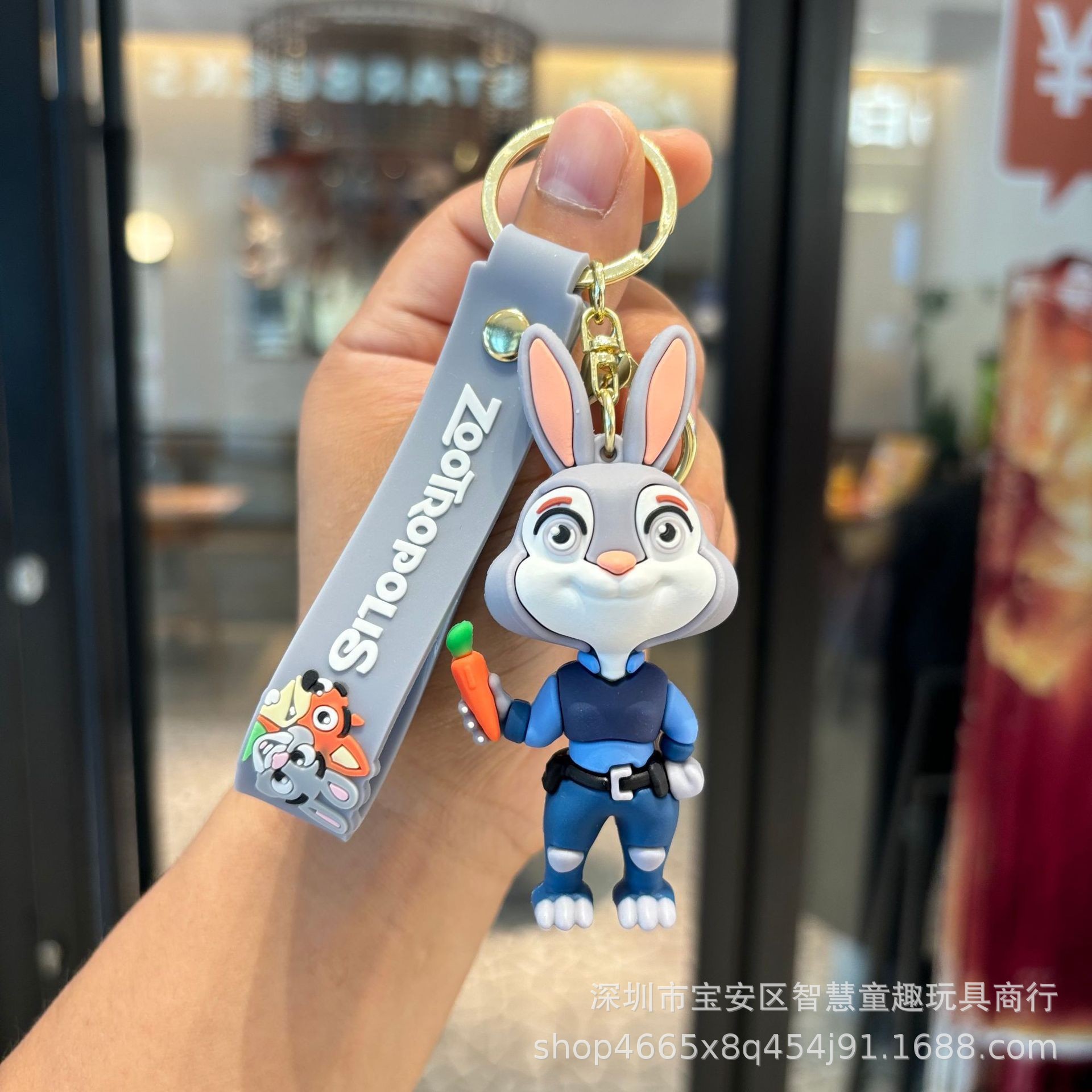 Caricatura nueva ciudad de animales locos lindos Judy llaveros bolsos de pareja colgantes al por mayor