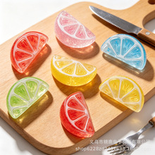 彩色水果仿真柠檬橘子片片 diy饰品配件水杯手机壳树脂贴片批发