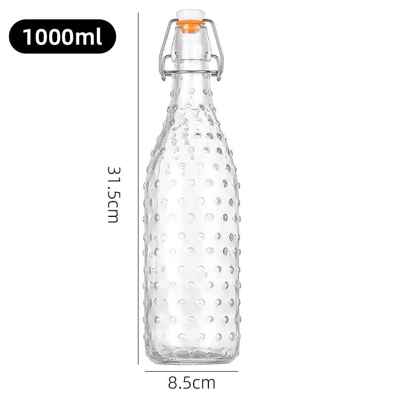 Botella de enzima de vidrio transparente de jugo de frutas botella de bebida de vino de frutas botella de vino de frutas de Amazon botella de vidrio caliente