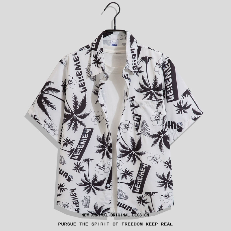 Рубашка Summer oversize хип‑хоп короткий рукав, унисекс, свободный крой (размеры до 4XL)