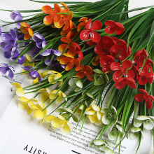 仿真花5叉春草兰花草盆栽装饰插花配件 拍摄道具用品仿真植物批发