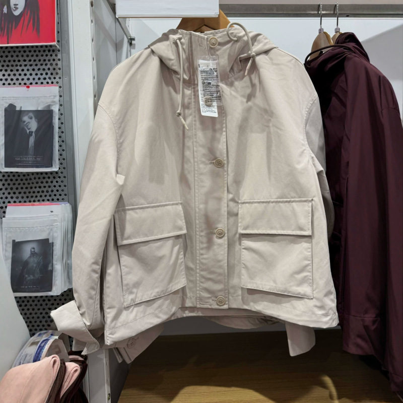 Casual hooded jacket for women, 2026 spring and autumn new style, loose fit with large pockets, workwear jacket 487396 Casual hooded jacket for women, 2026 spring and autumn new style, loose fit with large pockets, workwear jacket 487396