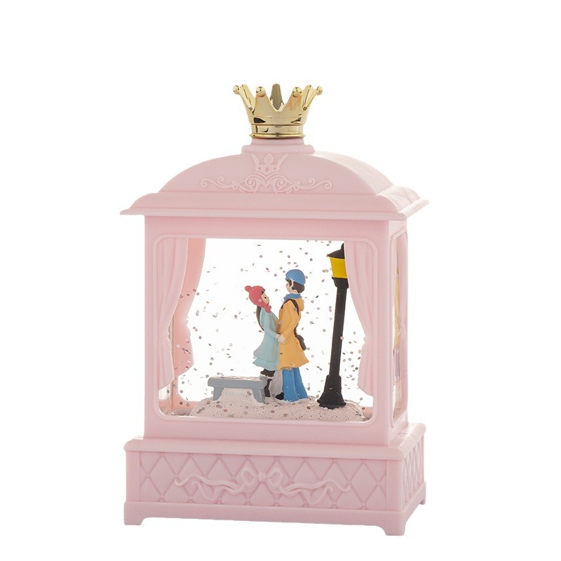 Pareja creativa lámpara de viento de cristal caja de música dormitorio de chicas decoración de escritorio lámpara de estrellas para regalo de cumpleaños