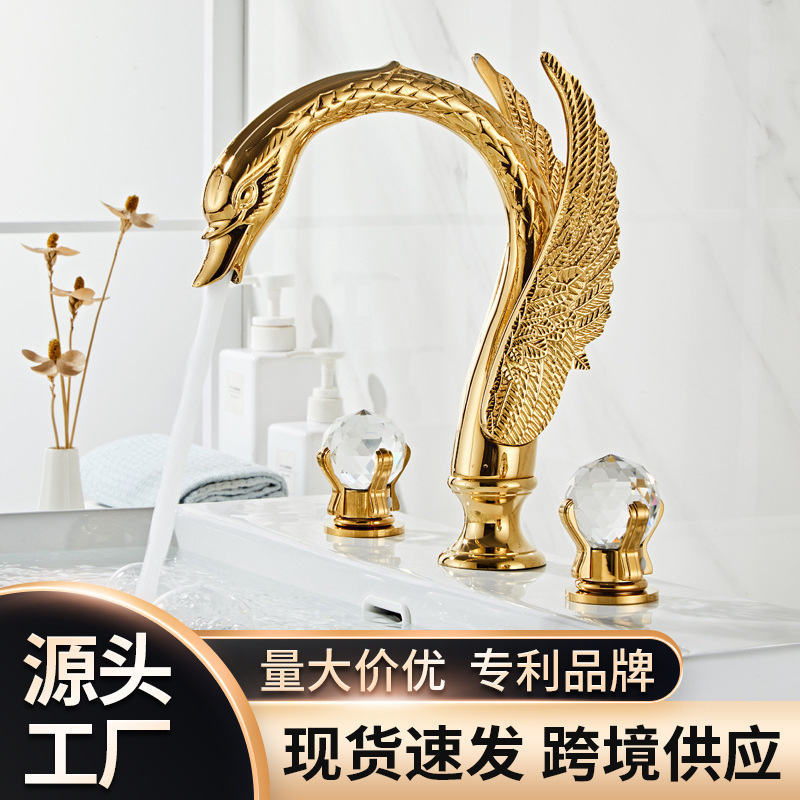 Hotel Swan three-piece Basin hot and cold faucet toilet bathroom wash basin bathroom faucet wholesale
