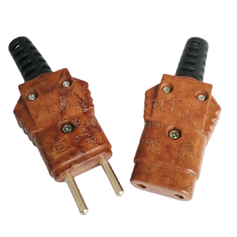 舞台音响胶木插 全铜芯10A 250V胶木插头插座公母对插