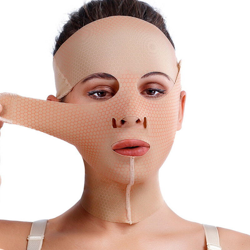 Facial sculpting mask, thread lift, post-operative head wrap, jawline and full face lifting, V-line bandage, medical grade.