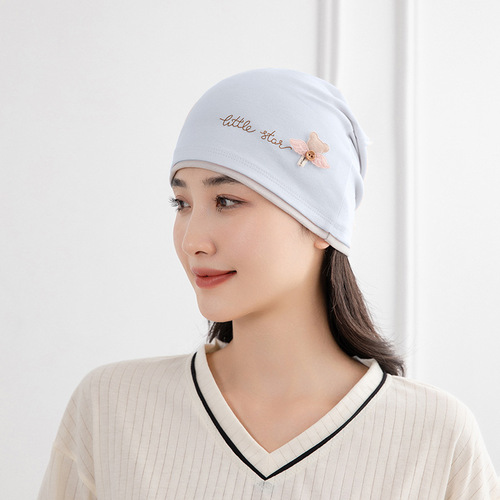 Manufacturer wholesale confinement hat, baby hat, printed parent-child hat, confinement scarf, cotton breathable postpartum confinement hat