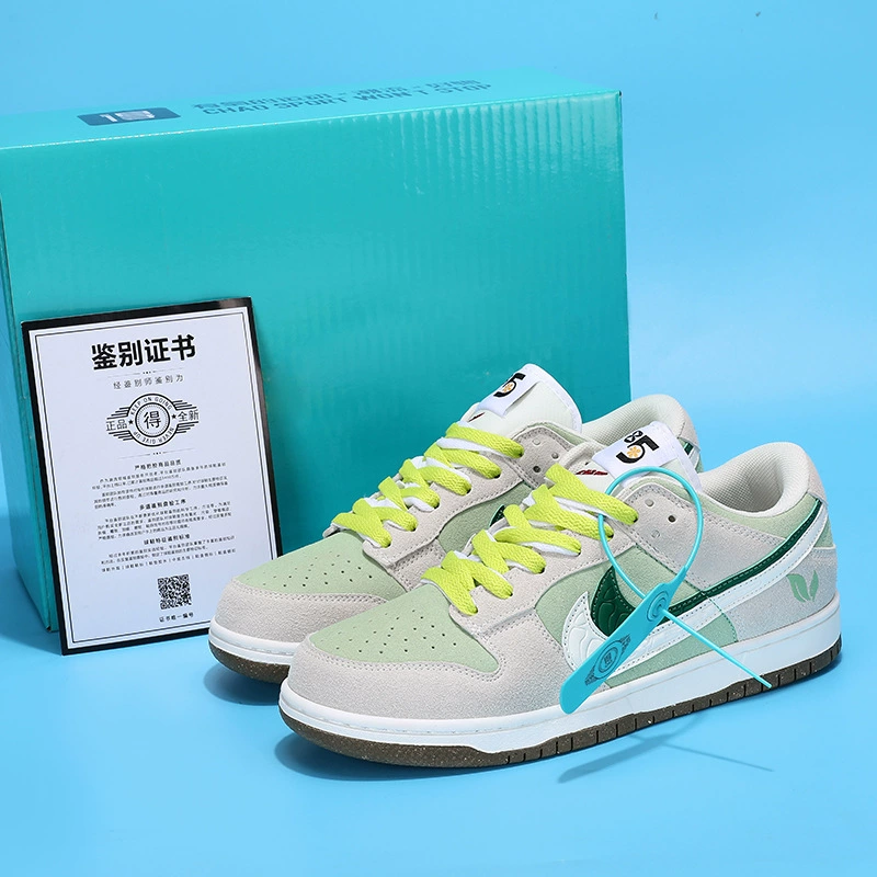 [Фабрика Путянь] мужские кроссовки AJ черно-белые Panda Dunk Low, AJ1, официальный стиль, флагманская модель, женская модель «Зеленое яблоко»