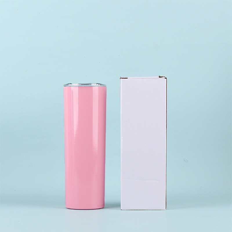 20oz taza de vacío portátil taza recta adelgazante taza de acero inoxidable taza recta taza de coche 600ml