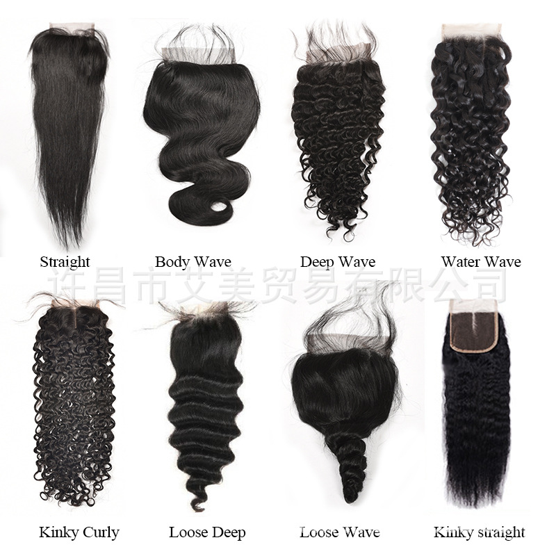 Foreign trade wig real human hair 4*4 La...