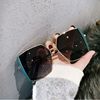 Metal sunglasses solar-powered, square glasses suitable for men and women, 2023