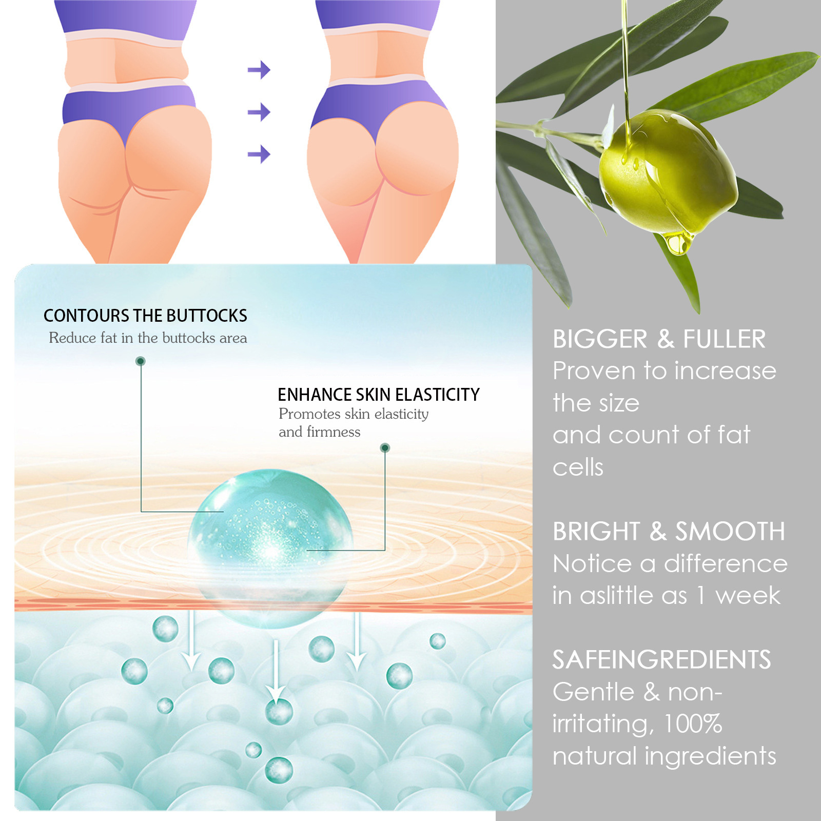 EELHOE Collagen Tightens Highlights Beautiful Raised Hips, Peach Hip Curve Shaped Patch_voghion.com