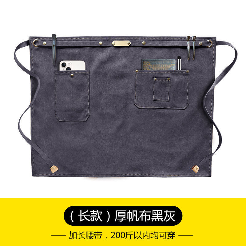 Estilo coreano delantal de lona gruesa media longitud corta opcional leche té barista trajes delantal de mezclilla al por mayor