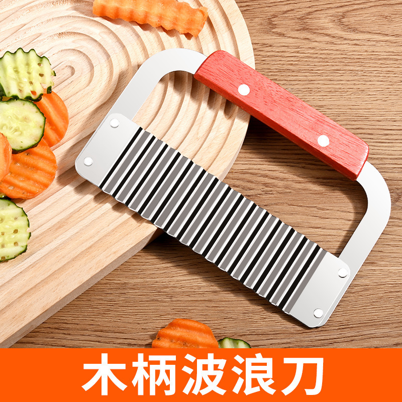 304 acero inoxidable dientes de lobo herramientas de cortador de patatas cuchillo ondulado cuchillo de coliflor herramientas de onda multifuncionales para el hogar