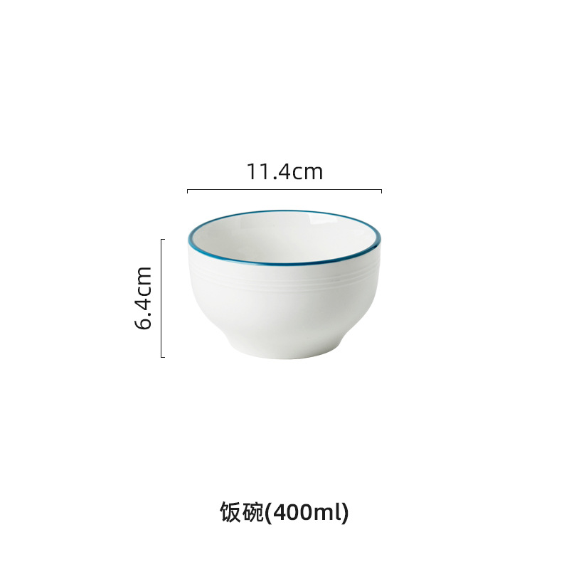 Pastoral simple ins estilo de cerámica de alta apariencia vajilla para el hogar tazón plato combinación plato tazón de arroz Gran Tazón de sopa