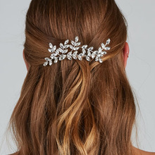 跨境热销锆石发梳复古欧美新娘婚礼时尚晚宴叶子头饰简约盘发发饰