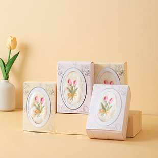 Tulip Gift Box Square Towel Cartoon Embroider Kindergarten Small Gift Hand Towel Wedding Return Gift Cute Souvenir Gift