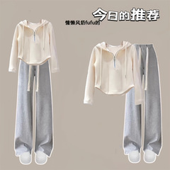 中大童女童學院風多巴胺套裝洋氣時尚長袖連帽衛衣休閒褲兩件套潮