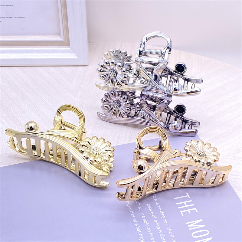 PC material continuo Aleación de imitación galvanoplastia UV cinta horquilla cuadrada clip grande 2 yuanes tienda física accesorios para el cabello accesorios para la cabeza