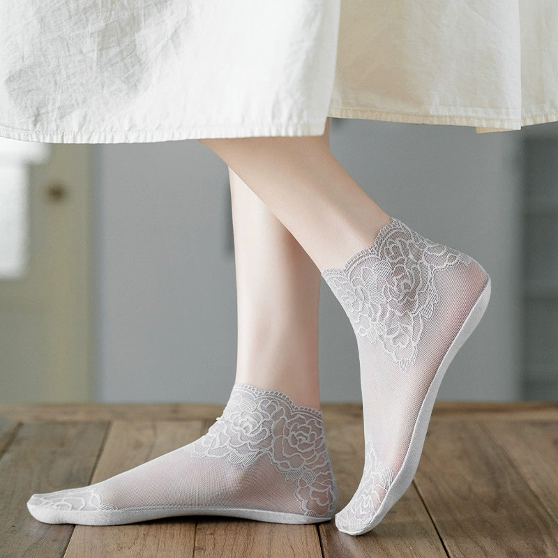 Женские летние тонкие японские носки с глубоким вырезом до щиколотки, невидимые Нескользящие силиконовые носки с низким вырезом