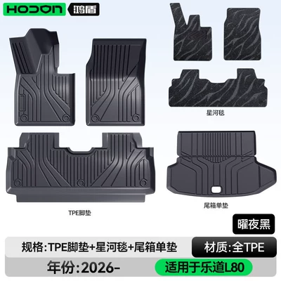 Accessories Carpet Supplies Collection: Modelə uyğun ayaqaltı - ledao-l80-26-models-five-seats-package-model-black-tpe-thickened-black-galaxy-blanket-trunk-single-pad