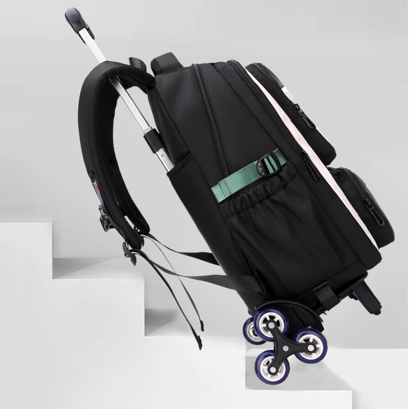 Mochila de tracción de peces naturales para estudiantes de primaria de grado 3 - 6 estudiantes de secundaria de gran capacidad pueden subir escaleras para desmontar la tracción del estudiante