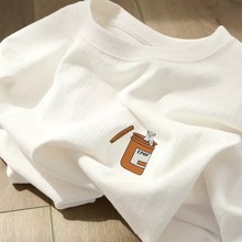 重磅纯棉短袖t恤上衣夏季内搭白色宽松女新款体恤叠穿秋装打底衫