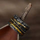 Cross-border temu Bohemian Geometric Three-layer Ring Wide Ring Retro Eternal Pattern Ring Couple Jewelry