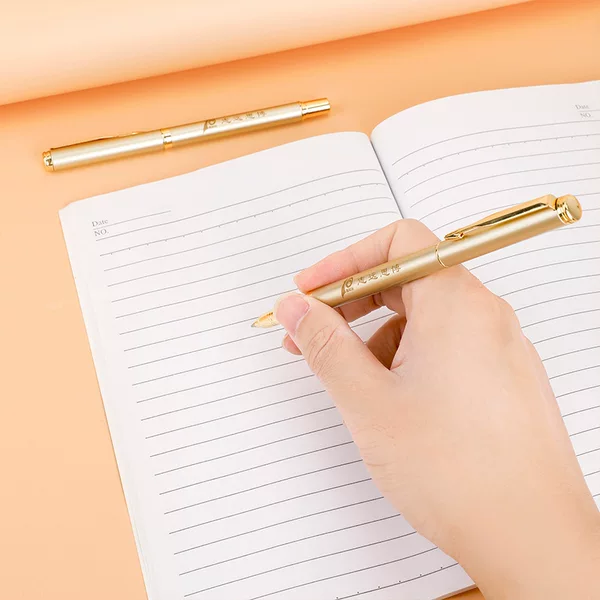 Gold Business Office Metal Signature Pen Easy to Write Advertising Gel Pen Logo Lettering Printing