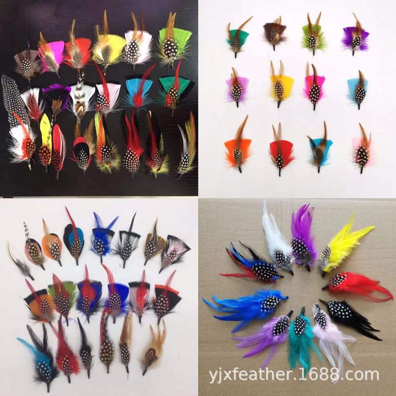 Factory direct supply Amazon hot small feather accessories corsage brooch feather cap flower decoration