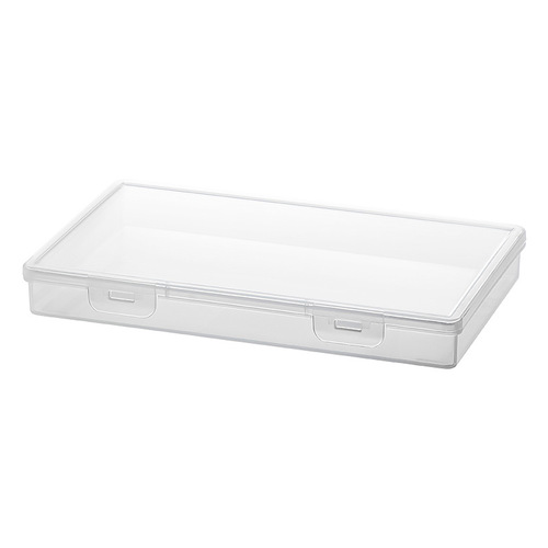 Desktop flip-top nail art accessories storage box plastic transparent large flat accessories nail art wear nail storage box