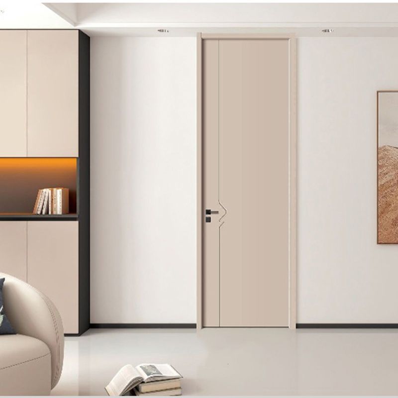 Puerta de madera de cristal de carbono doméstico puerta de madera compuesta interior puerta de habitación de conjunto de puerta de habitación de aislamiento acústico moderno puerta de dormitorio image 4