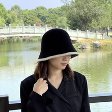 日系韩版针织毛线渔夫帽子女秋冬天保暖盆帽时尚百搭显脸小水桶帽