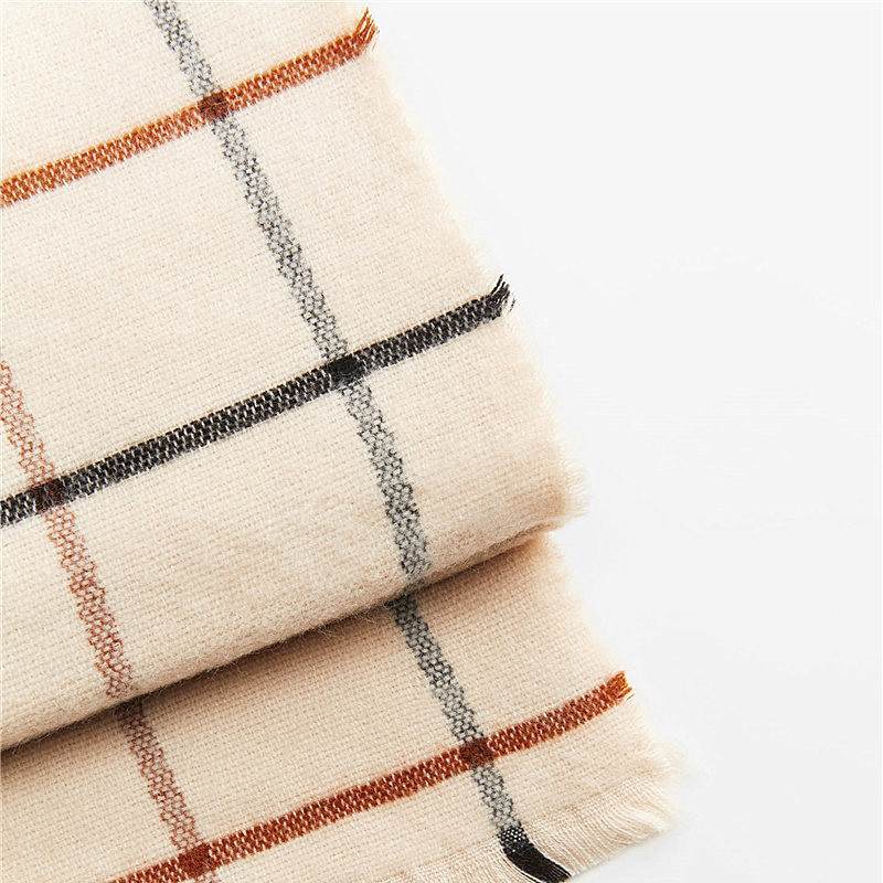 Otoño e Invierno nueva venta caliente engrosada de color caqui Plaid Za casa imitación Cachemira bufanda de doble uso grande estudiante chal todo-fósforo bufanda