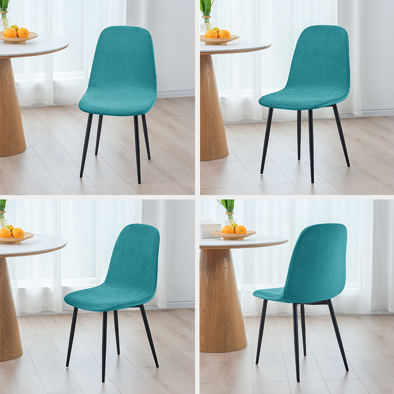 Funda para Silla de Comedor Semicircular de Terciopelo de Zorro Plateado, Transpirable, Antipolvo, para Hogar y Hotel image 4