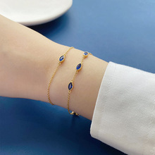 法国克莱因蓝钻手链女夏ins潮小众设计感精致高级感水晶极细手饰
