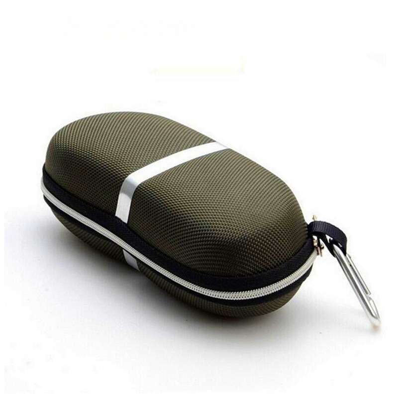 Cross-border compression EVA sunglasses zipper box silver white strip aluminum hook sunglasses box can be printed LOGO