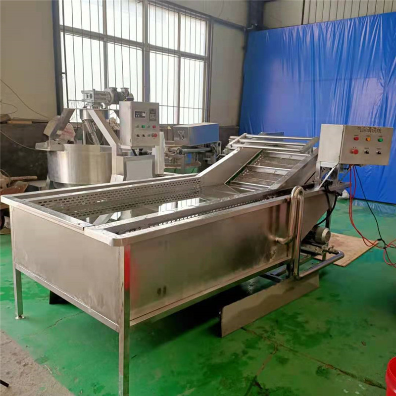 果蔬气泡清洗流水线 海产品小龙虾去杂质 喷淋不锈钢预制菜清洗机