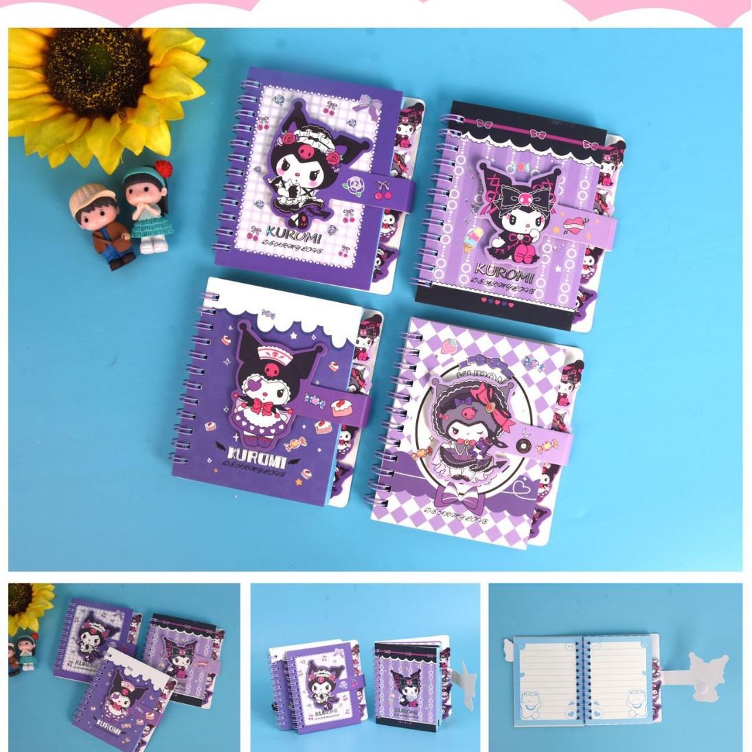 Caricatura encantadora Stevie Capibala oso pequeño Maculome cuadrado clasificador de bobinas cuaderno de papelero