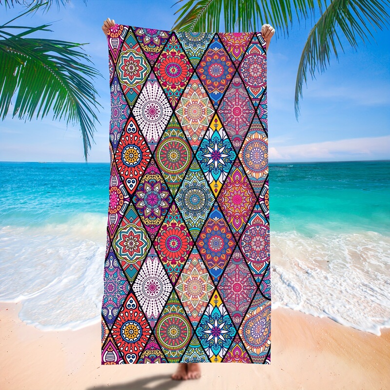 Cross-border Hot Sale Bohemian Datura Printed Beach Towel Outdoor Sports Portable Swimming Beach Bath Towel Cross-border Hot Sale Bohemian Datura Printed Beach Towel Outdoor Sports Portable Swimming Beach Bath Towel